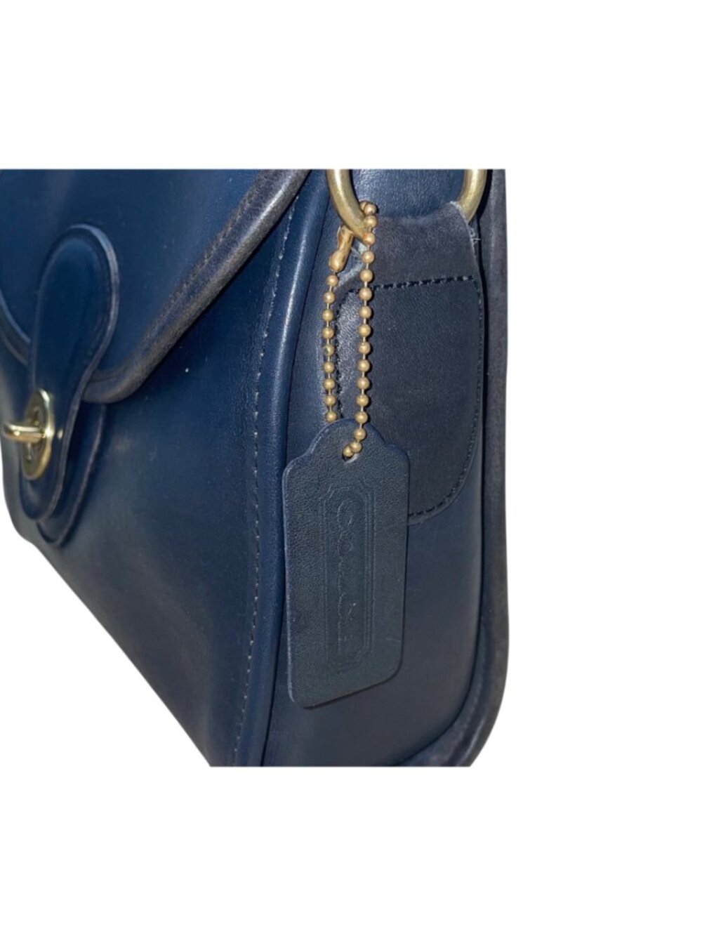 Coach Women’s Navy Leather Turnlock Closure Adjustable Strap Crossbody Bag - Picture 5 of 14